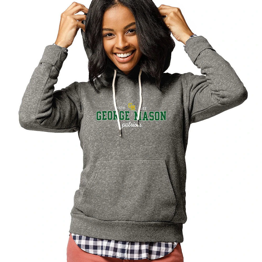 Women's League Collegiate Wear Heathered Gray George Mason Patriots Victory Springs Pullover Hoodie
