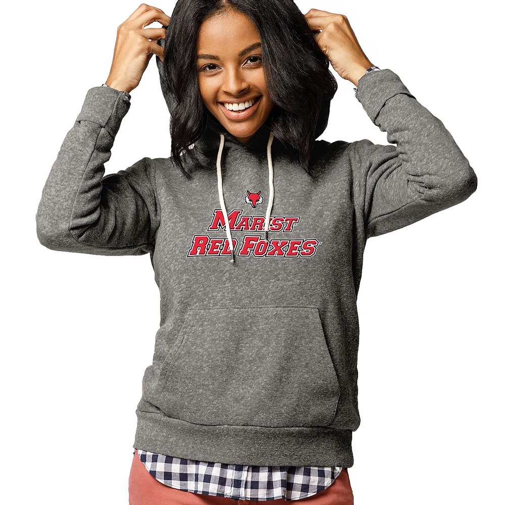 Women's League Collegiate Wear Heathered Gray Marist Red Foxes Victory Springs Pullover Hoodie