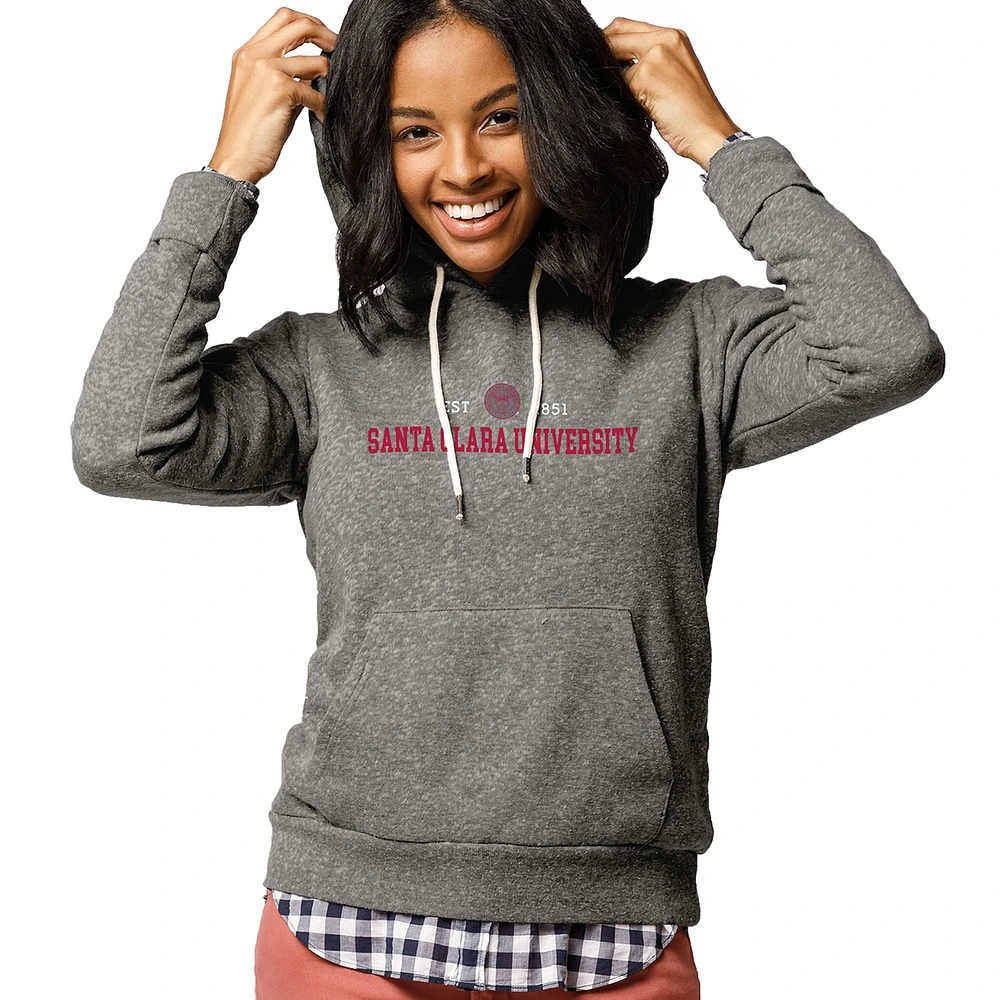 Women's League Collegiate Wear Heathered Gray Santa Clara Broncos Victory Springs Pullover Hoodie