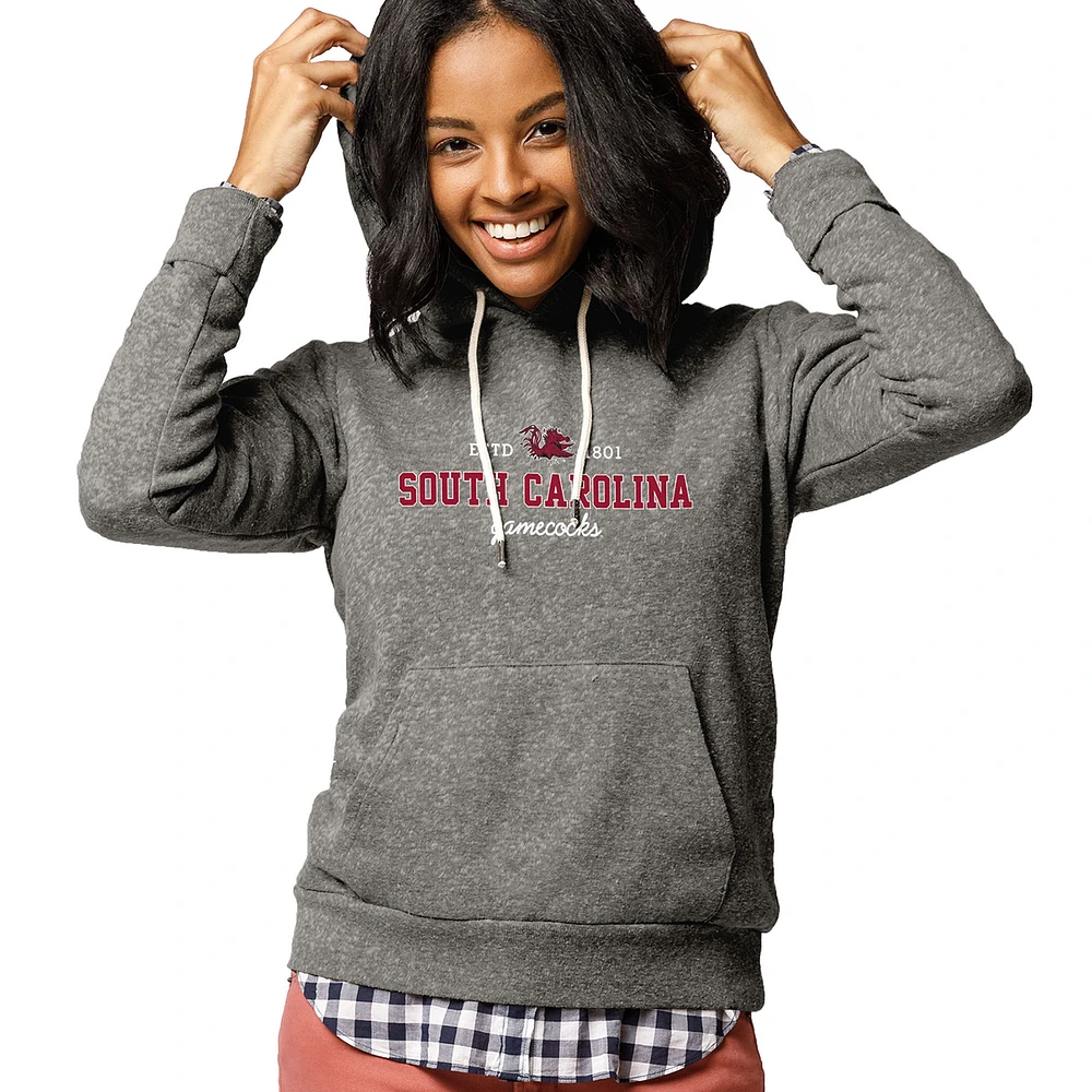 Women's League Collegiate Wear Heathered Gray South Carolina Gamecocks Victory Springs Pullover Hoodie