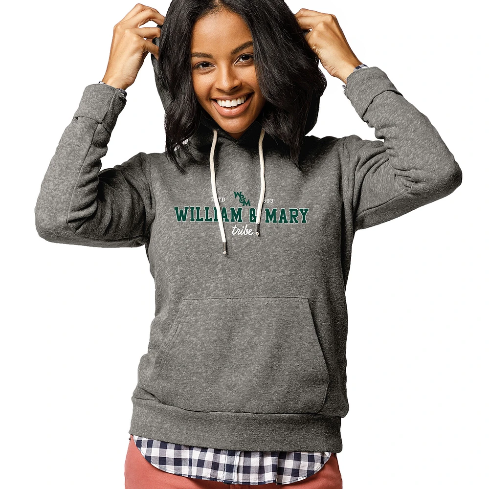 Women's League Collegiate Wear Heathered Gray William & Mary Tribe Victory Springs Pullover Hoodie