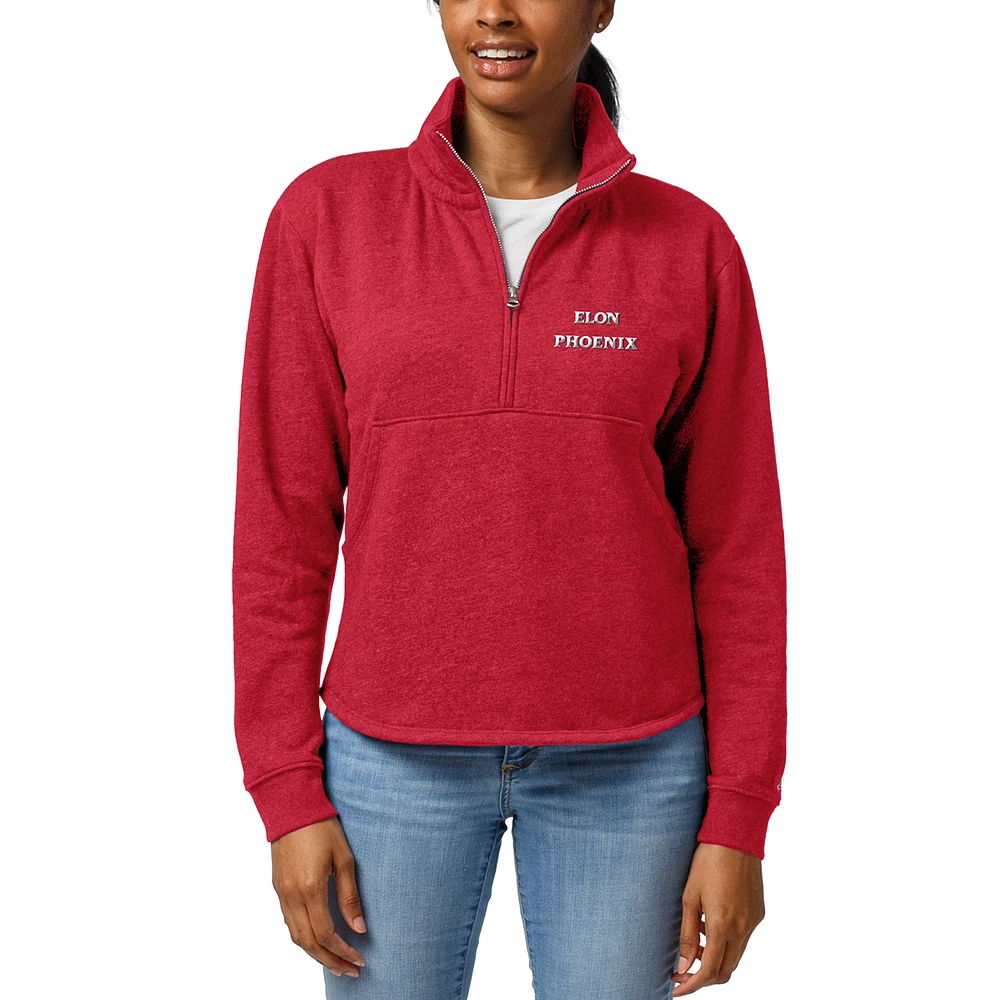 Women's League Collegiate Wear Heathered Maroon Elon Phoenix Victory Springs Half-Zip Pullover Jacket
