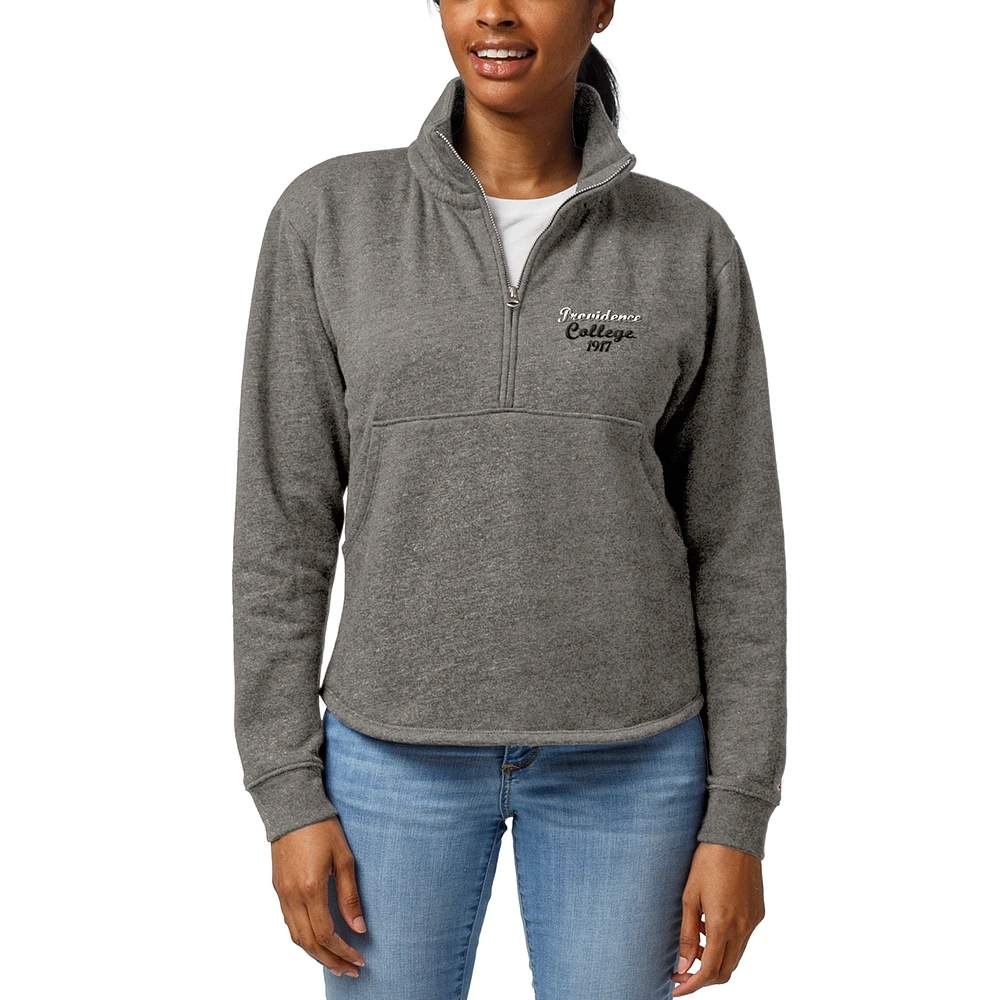 Women's League Collegiate Wear Heathered Gray Providence Friars Victory Springs Half-Zip Pullover Jacket