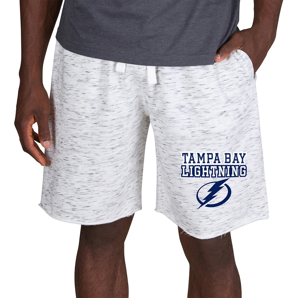 Men's Concepts Sport White/Charcoal Tampa Bay Lightning Alley Fleece Shorts