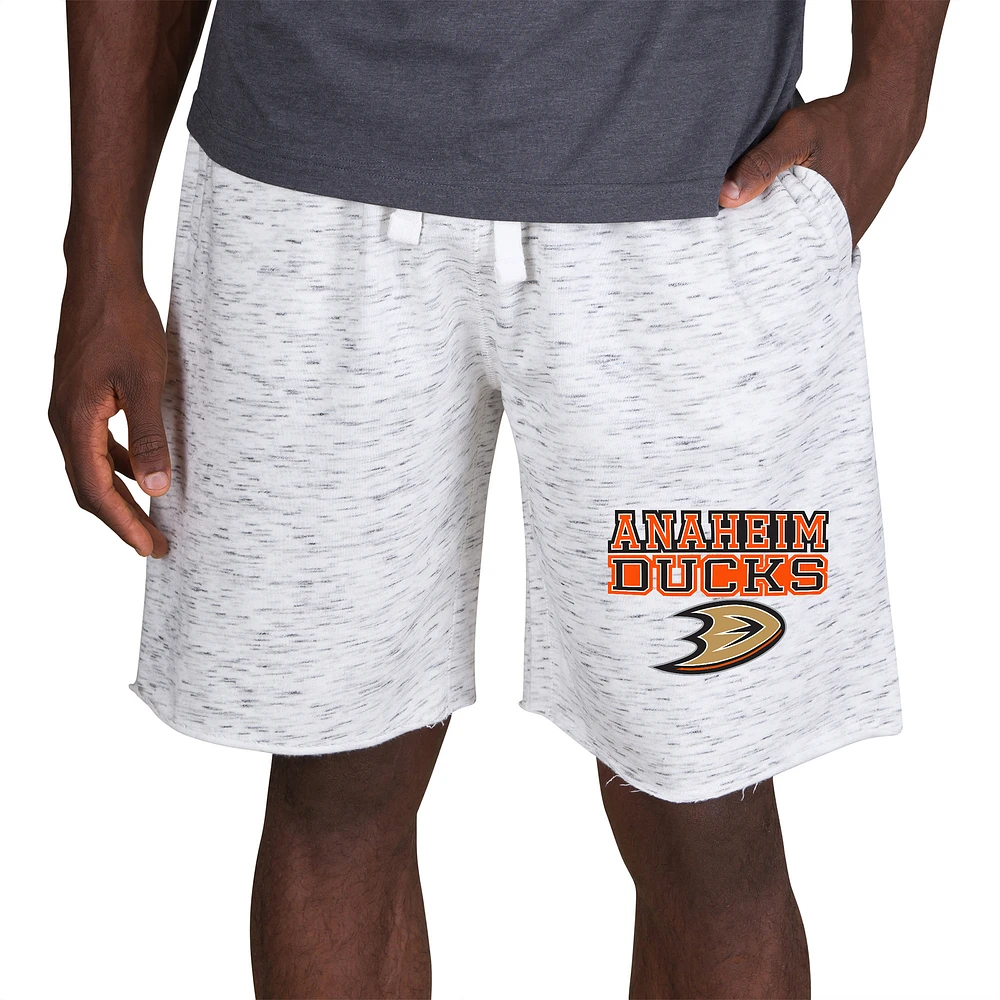 Men's Concepts Sport White/Charcoal Anaheim Ducks Alley Fleece Shorts
