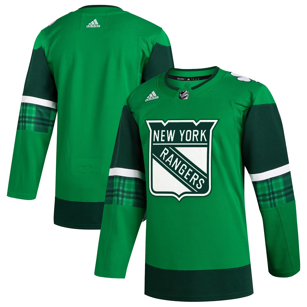 Men's adidas Kelly Green New York Rangers 2023 St. Patrick's Day Primegreen Authentic Jersey