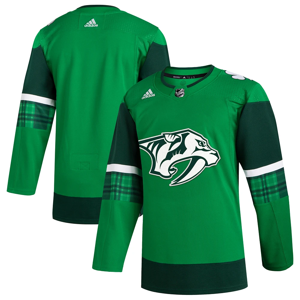 Men's adidas Kelly Green Nashville Predators 2023 St. Patrick's Day Primegreen Authentic Jersey