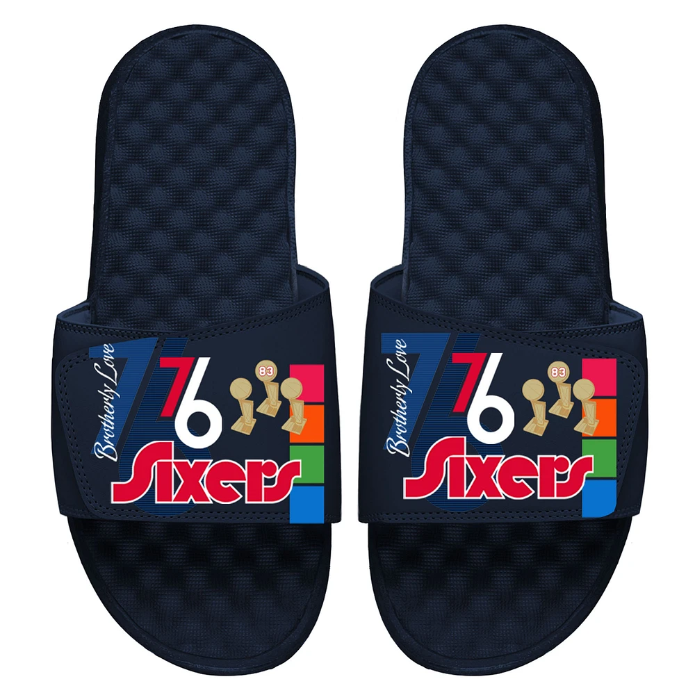 Men's ISlide Navy Philadelphia 76ers 2021/22 City Edition Jersey Slide Sandals