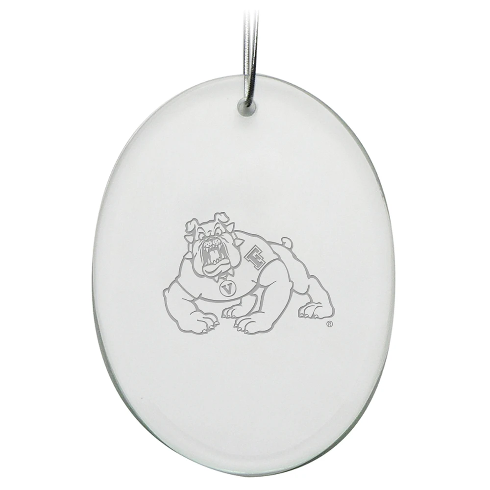 Fresno State Bulldogs 2.75'' x 3.75'' Glass Oval Ornament