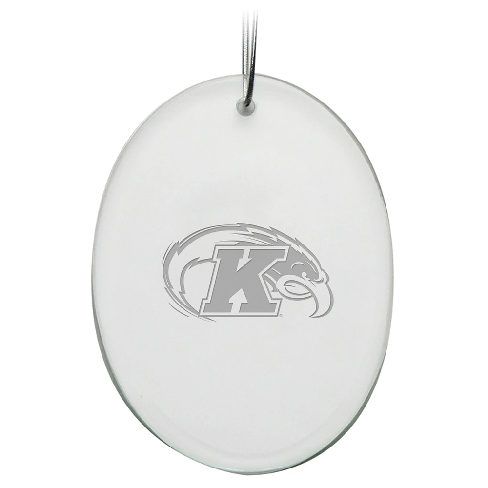 Kent State Golden Flashes 2.75'' x 3.75'' Glass Oval Ornament