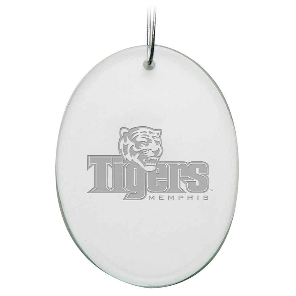 Memphis Tigers 2.75'' x 3.75'' Glass Oval Ornament