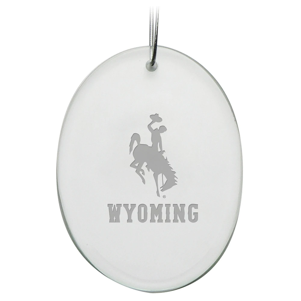 Wyoming Cowboys 2.75'' x 3.75'' Glass Oval Ornament