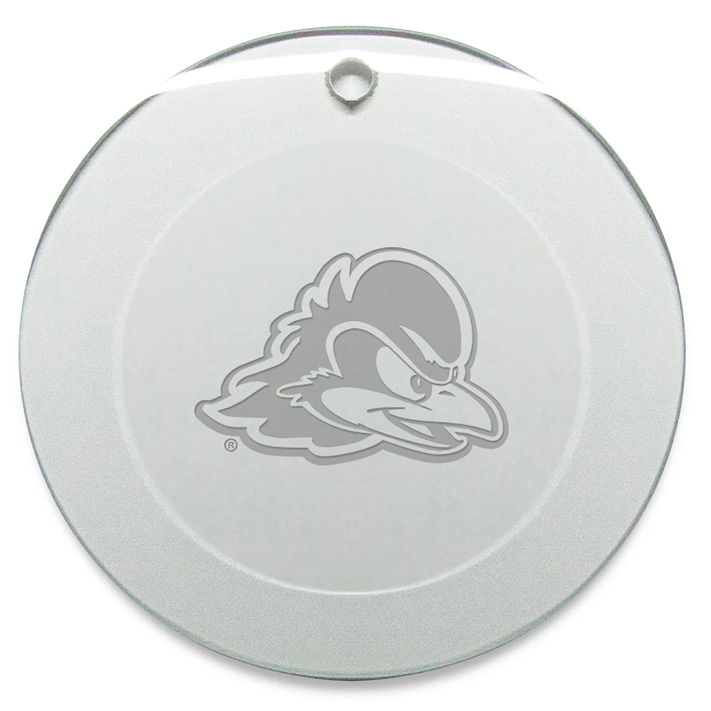 Delaware Fightin' Blue Hens 3'' Glass Round Ornament