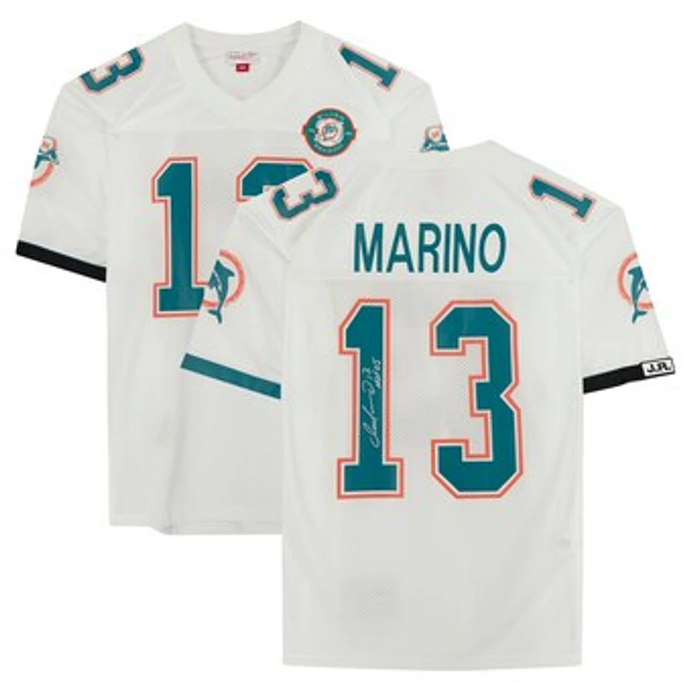 Dan Marino Miami Dolphins Autographed White Mitchell & Ness Authentic Jersey with "HOF 05" Inscription
