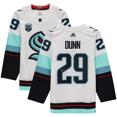 Vince Dunn White Seattle Kraken Autographed adidas Authentic Jersey with Inaugural Season Patch