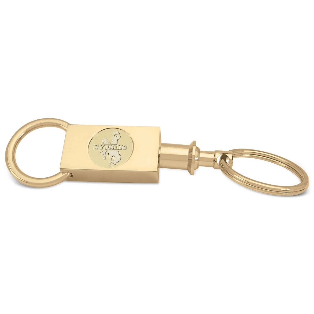 Gold Wyoming Cowboys Team Logo Two-Section Key Ring