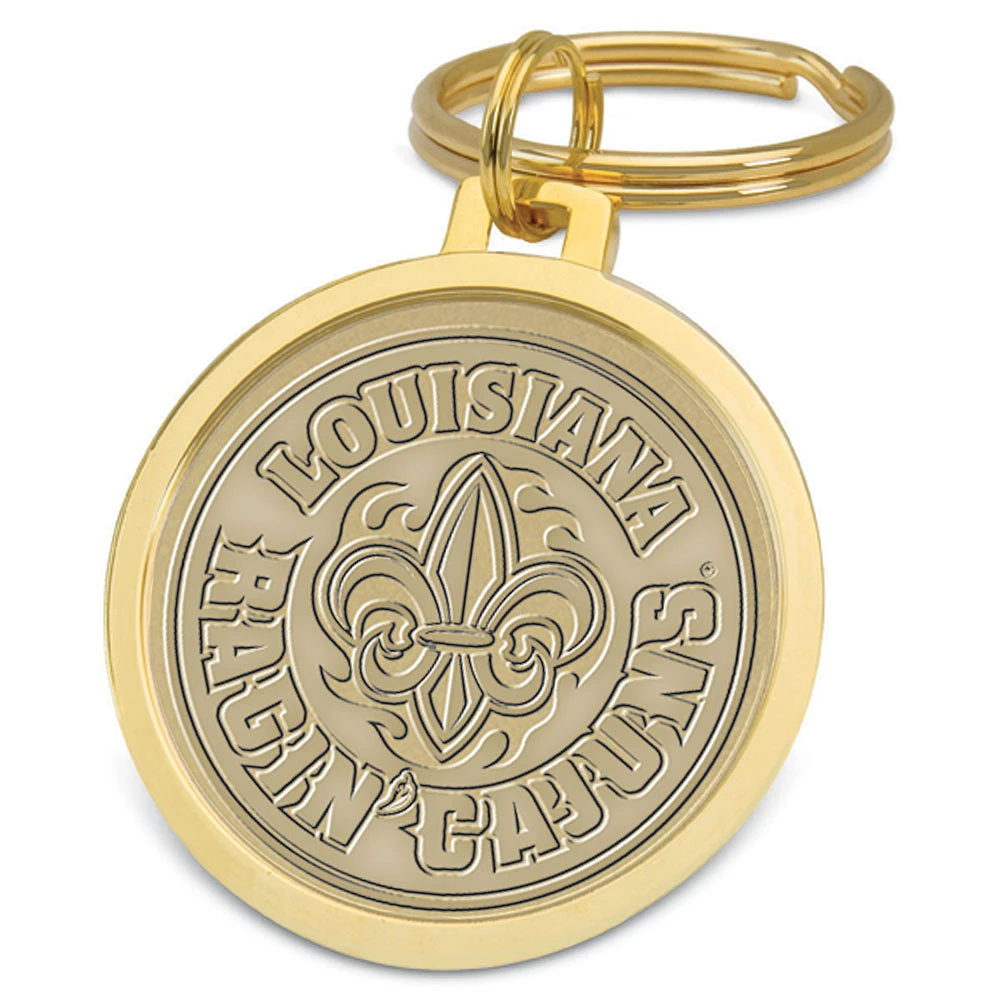 Gold Louisiana Ragin' Cajuns Team Logo Split-Wire Key Ring