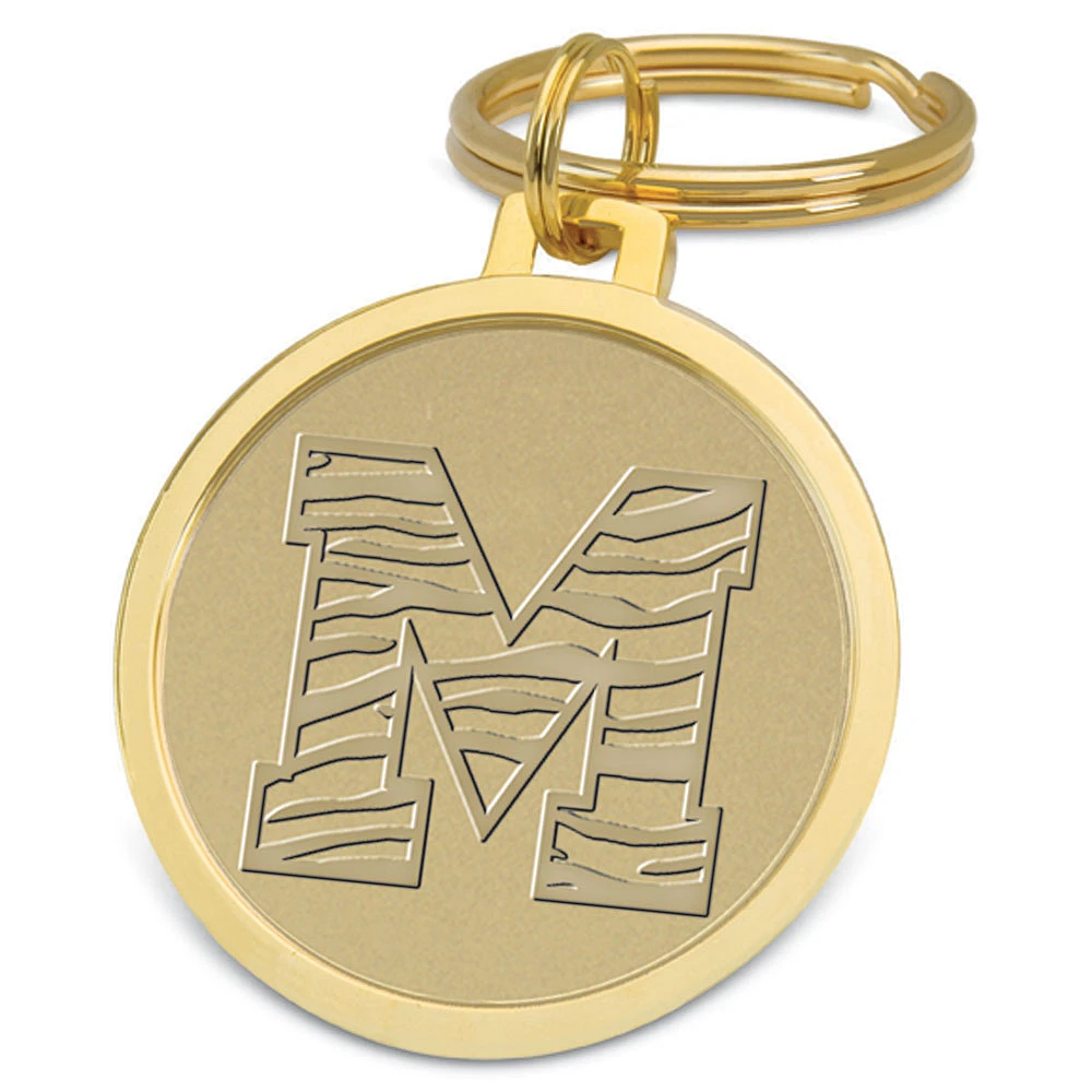 Gold Memphis Tigers Team Logo Split-Wire Key Ring