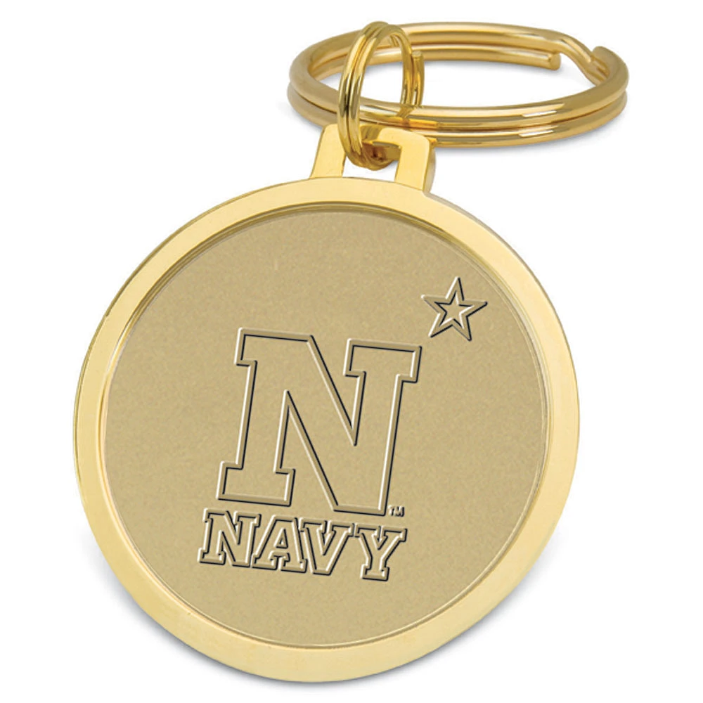 Gold Navy Midshipmen Team Logo Split-Wire Key Ring