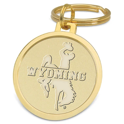 Gold Wyoming Cowboys Team Logo Split-Wire Key Ring