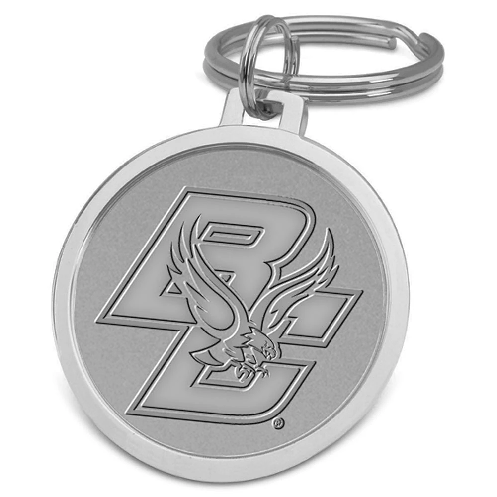 Silver Boston College Eagles Team Logo Split-Wire Key Ring