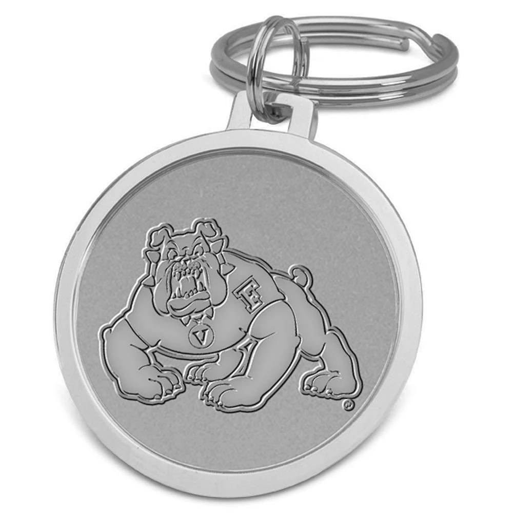 Silver Fresno State Bulldogs Team Logo Split-Wire Key Ring