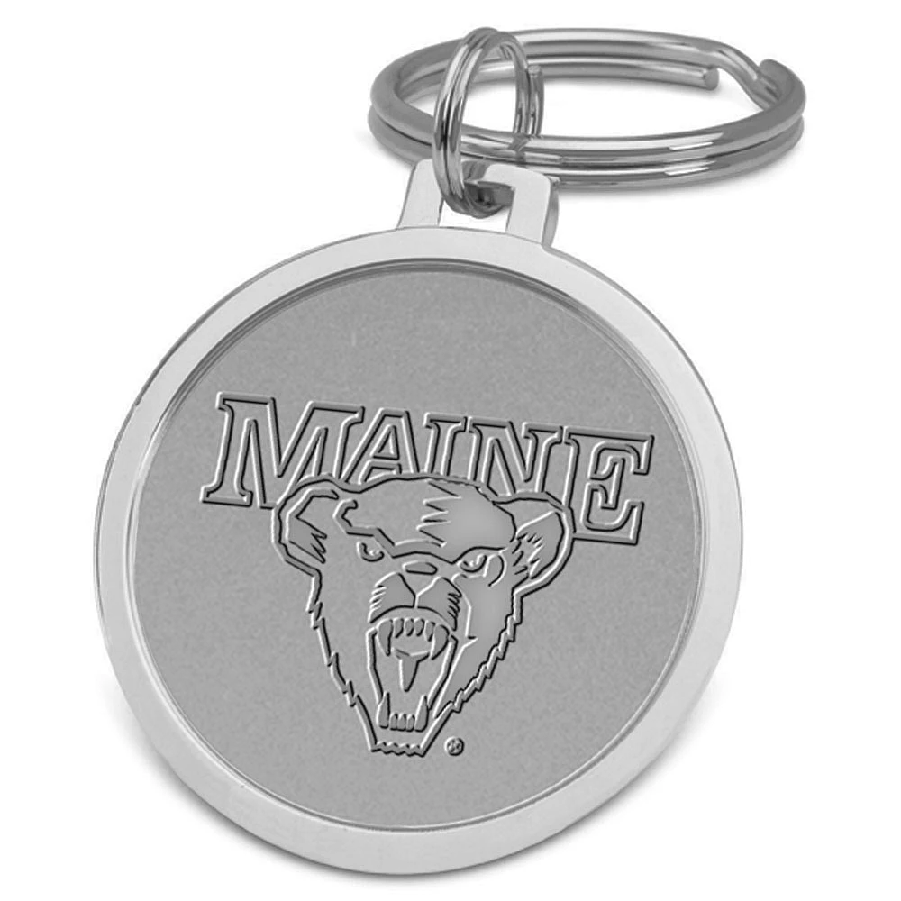 Silver Maine Black Bears Team Logo Split-Wire Key Ring