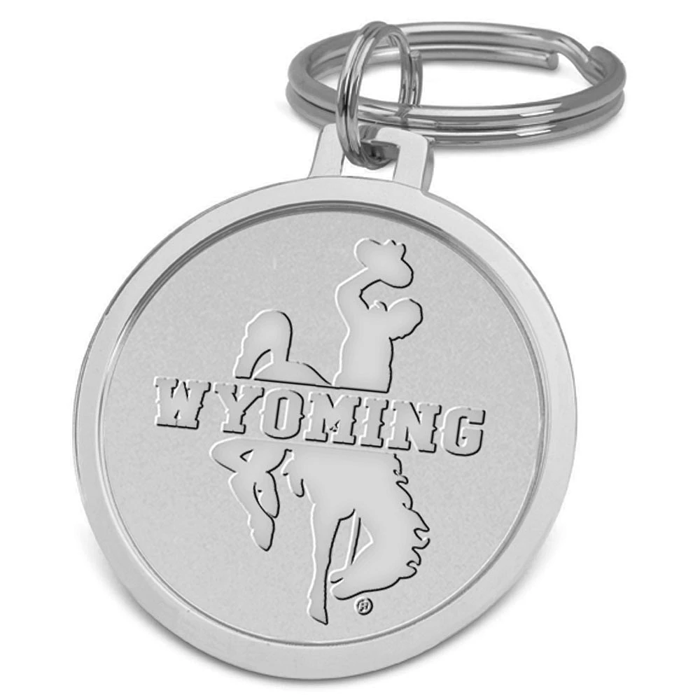 Silver Wyoming Cowboys Team Logo Split-Wire Key Ring