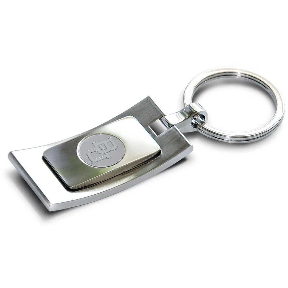 Silver Baylor Bears Team Logo Curve Key Ring