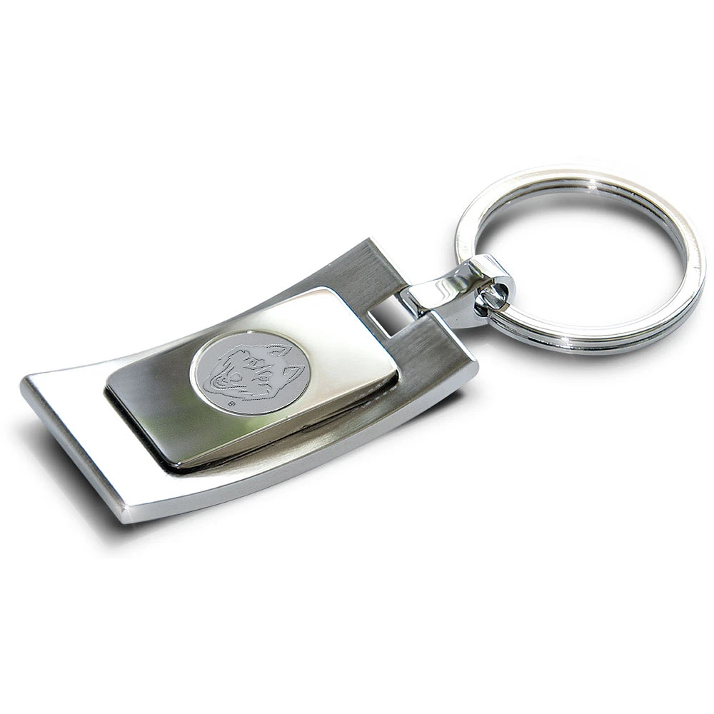 Silver UConn Huskies Team Logo Curve Key Ring