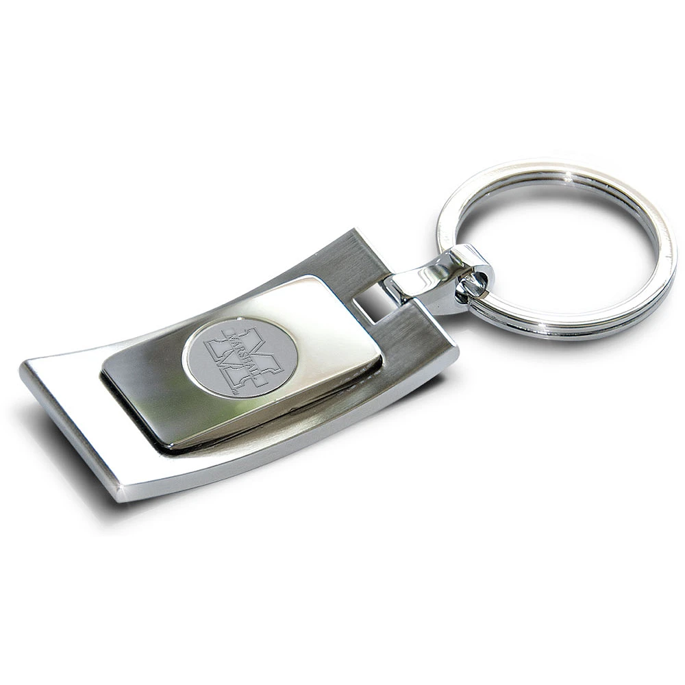 Silver Marshall Thundering Herd Team Logo Curve Key Ring