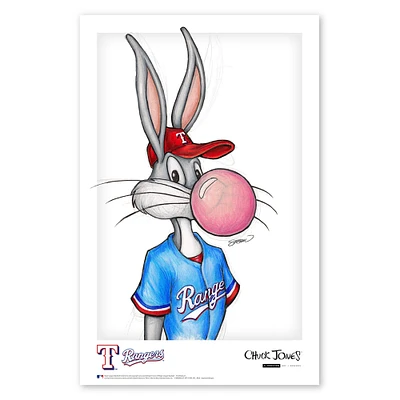 Bugs Bunny Texas Rangers 11'' x 17'' Looney Tunes Fine Art Print
