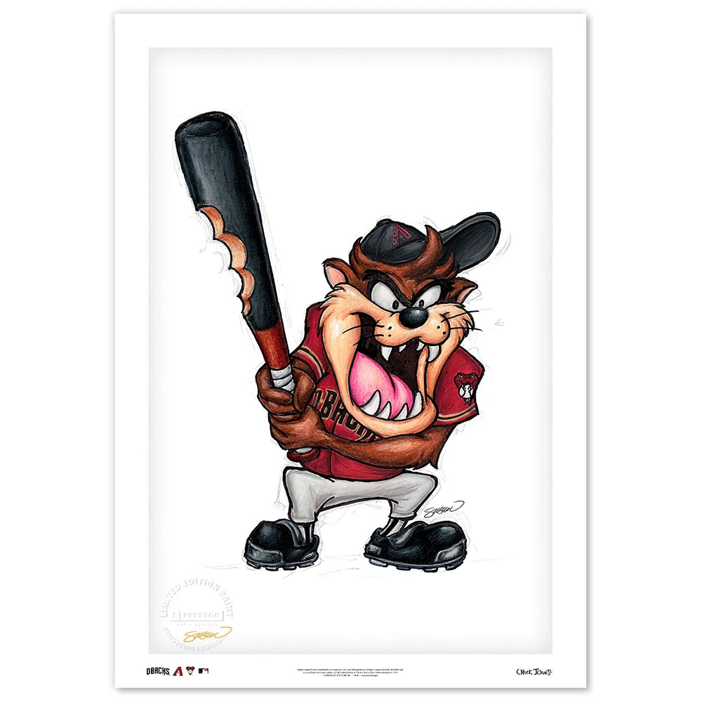 Tasmanian Devil Arizona Diamondbacks 14'' x 20'' Looney Tunes Fine Art Print