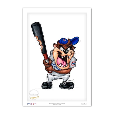 Tasmanian Devil Chicago Cubs 14'' x 20'' Looney Tunes Fine Art Print