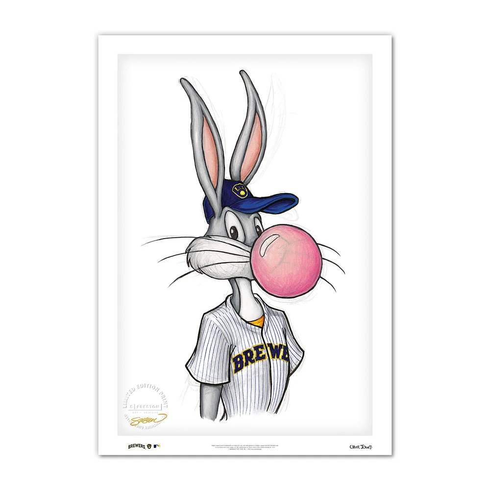 Bugs Bunny Milwaukee Brewers 14'' x 20'' Looney Tunes Fine Art Print
