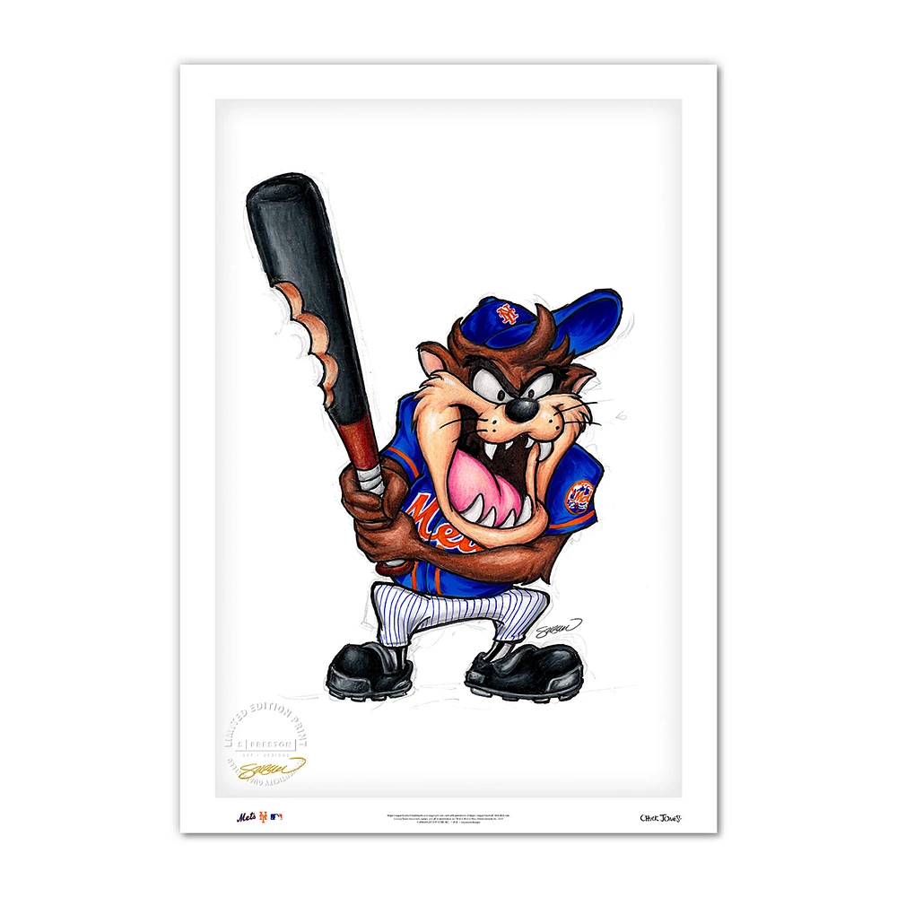 Tasmanian Devil New York Mets 24'' x 36'' Looney Tunes Fine Art Print