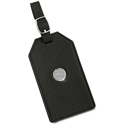 Black MTSU Blue Raiders Leather Luggage Tag
