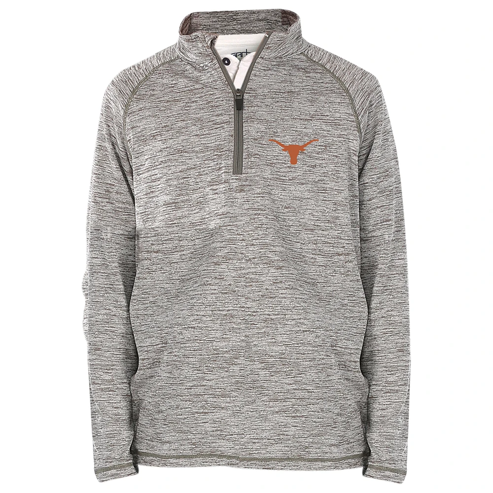 Youth Garb Heathered Gray Texas Longhorns Matthew Quarter-Zip Pullover Jacket