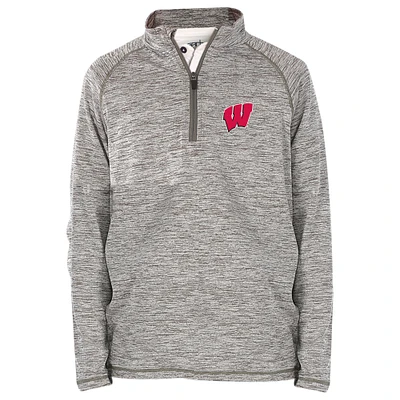 Youth Garb Heathered Gray Wisconsin Badgers Matthew Quarter-Zip Pullover Jacket