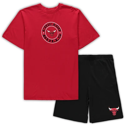 Men's Concepts Sport Red/Black Chicago Bulls Big & Tall Top Shorts Sleep Set