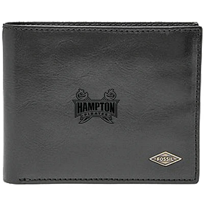 Men's Fossil Black Hampton Pirates Ryan RFID Flip ID Bi-Fold Wallet