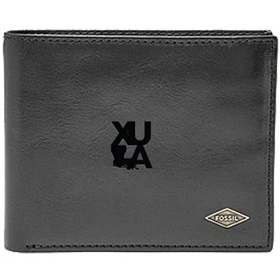 Men's Fossil Black XULA Gold Ryan RFID Flip ID Bi-Fold Wallet