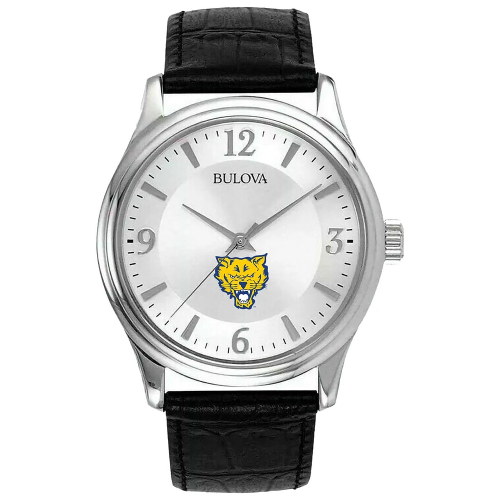 Silver Fort Valley State Wildcats Leather Watch