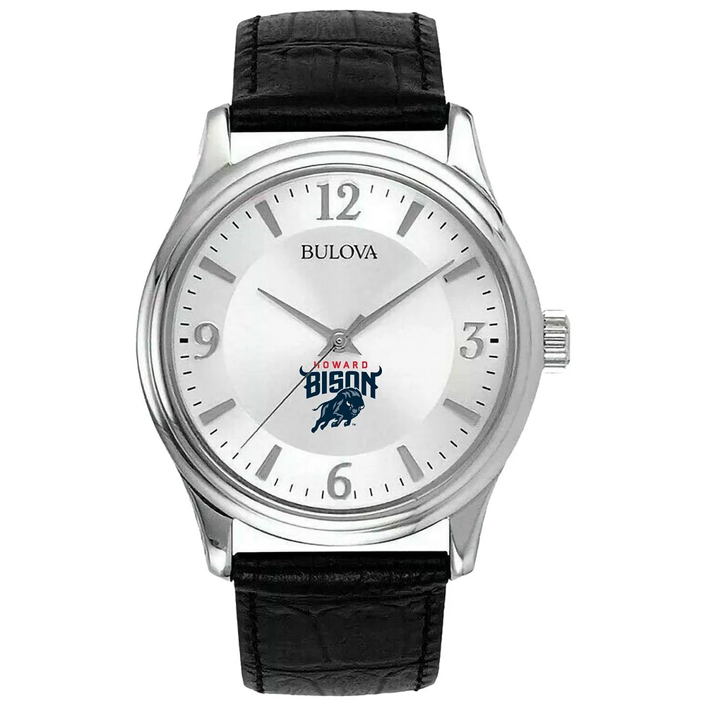 Silver Howard Bison Leather Watch