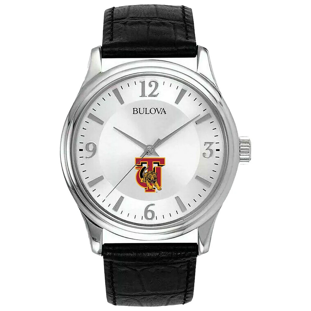 Silver Tuskegee Golden Tigers Leather Watch
