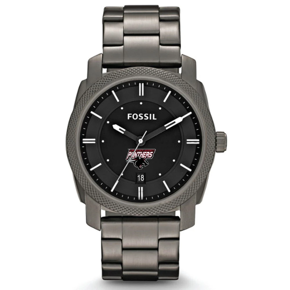 Fossil Clark Atlanta University Panthers Machine Smoke Stainless Steel Watch