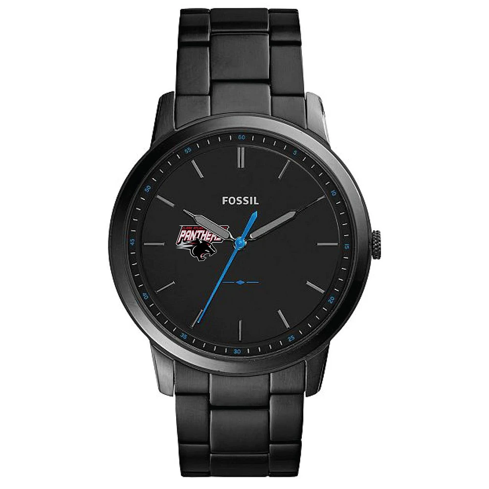 Fossil Black Clark Atlanta University Panthers The Minimalist Slim Stainless Steel Watch
