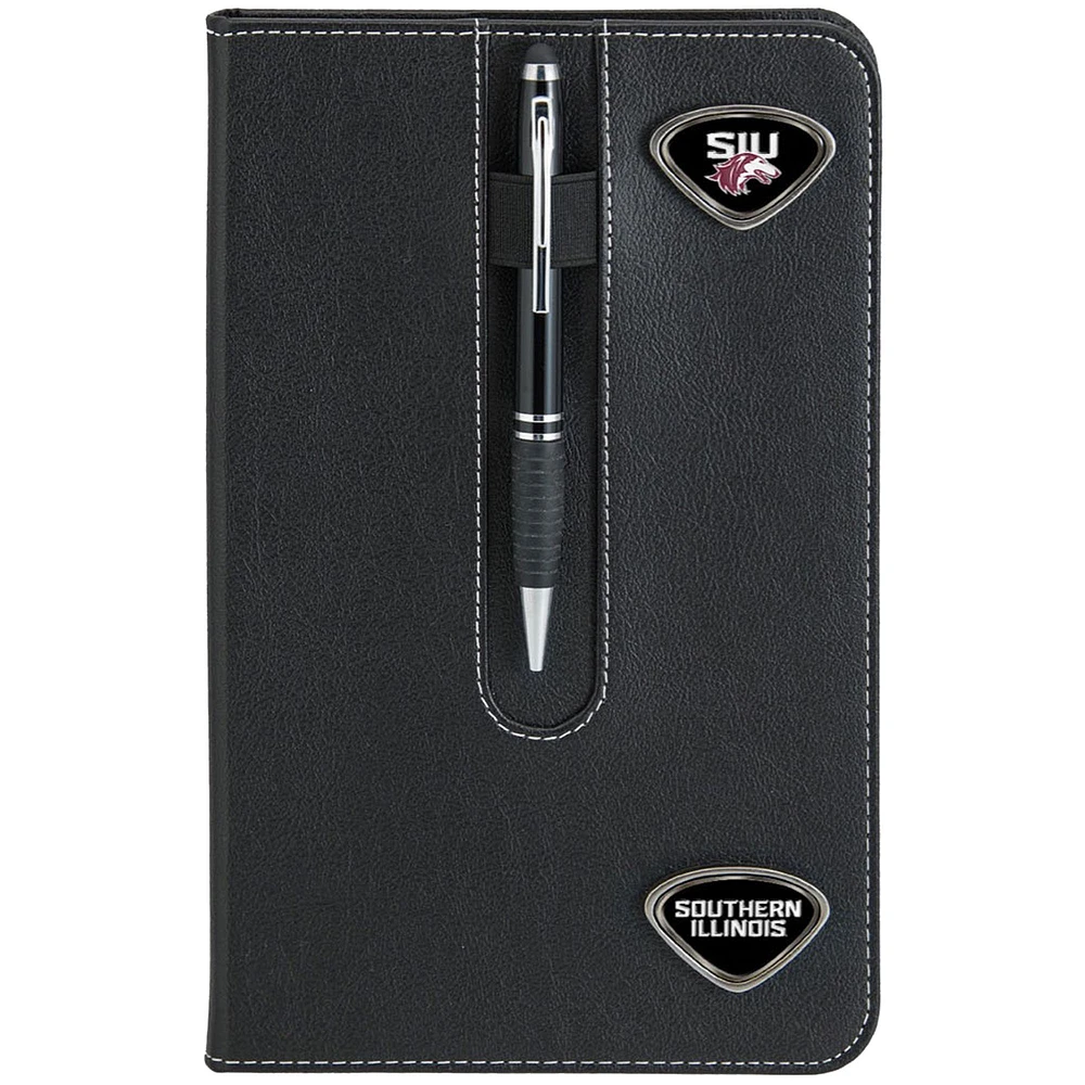 Black Southern Illinois Salukis Business Notebook