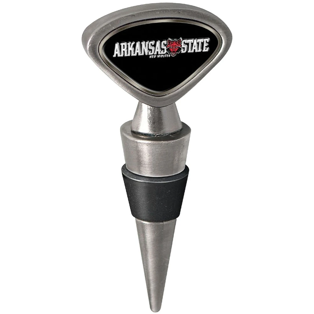 Silver Arkansas State Red Wolves Wine Stopper