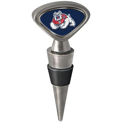 Silver Fresno State Bulldogs Wine Stopper